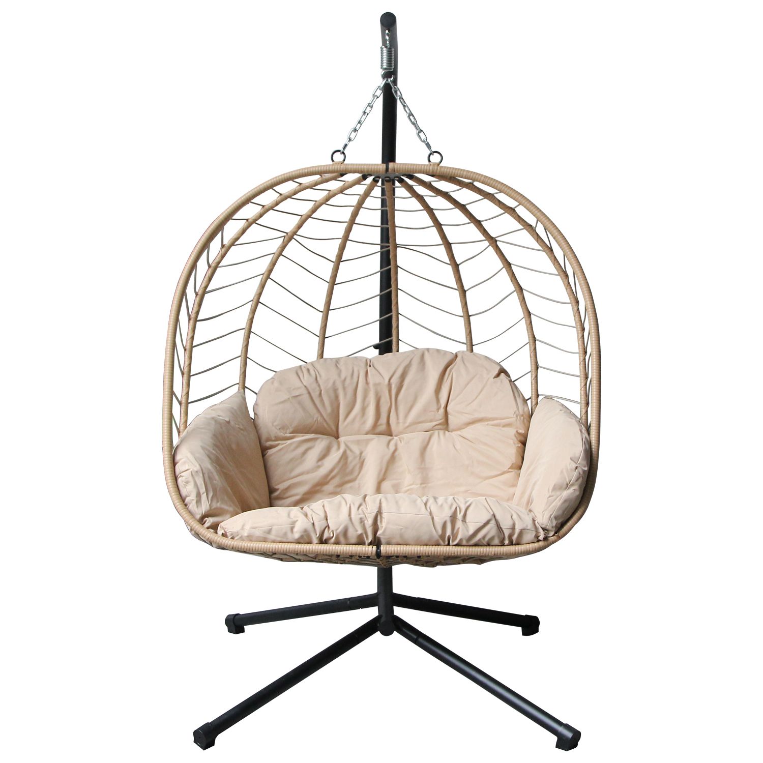 Outdoor Wholesale Folding Patio Egg Hanging Chair High Quality Garden Hanging Egg Rattan Swing Patio